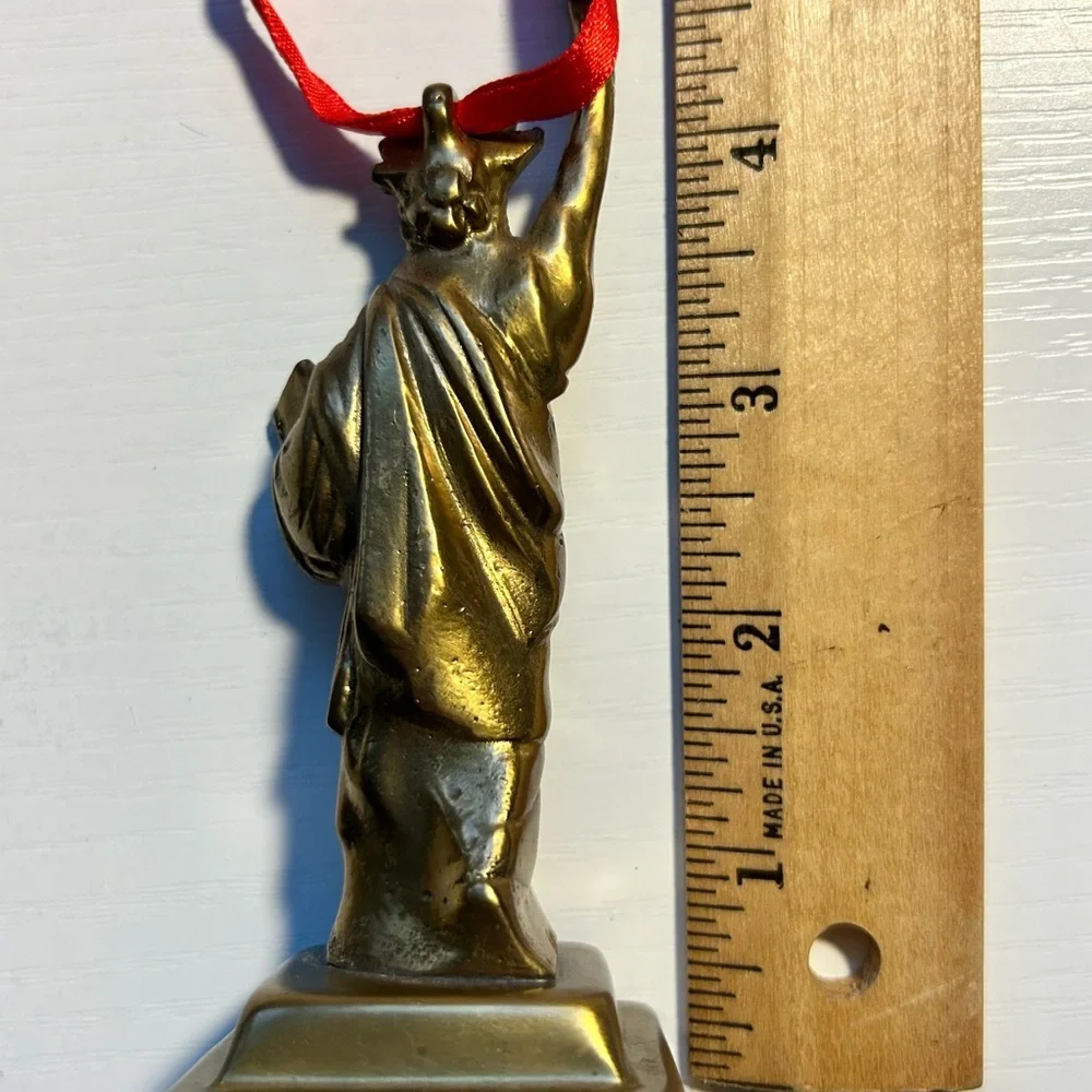 Restoration Hardware Brass Statue of Liberty Christmas Ornament Made in India‎